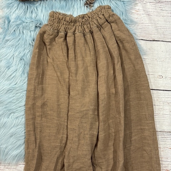 Lace the Label Greek Taupe Gauze Halter Feather Wide Leg Pant Top Set - Picture 4 of 11